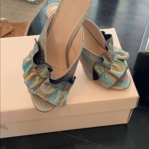 Loeffler Randall Multicolor Ruffle Slingback Heels